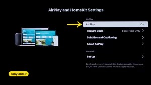 فعالسازی apple airplay در تلویزیون سونی
